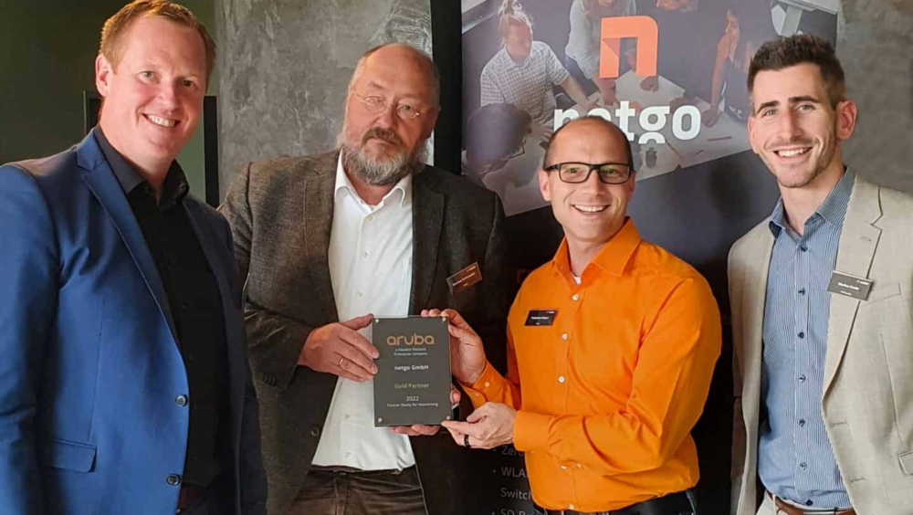 Die netgo group ist von Aruba als Gold Partner 2022 ausgezeichnet worden. Der Preis würdigt den Expertenstatus im Umgang mit dem Aruba-Lösungsportfolio.